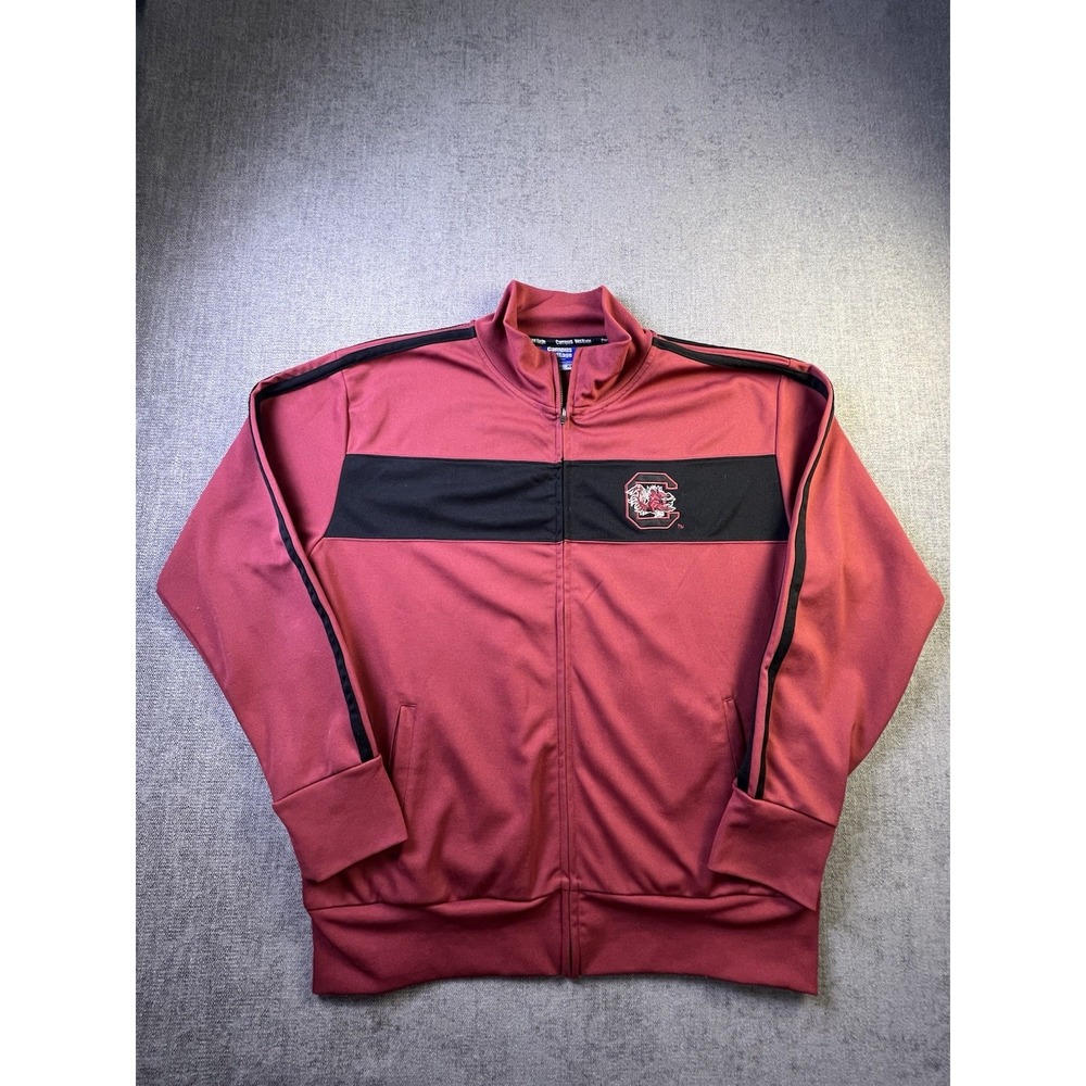 South Carolina Gamecocks Track Jacket Men's XL Red Campus Heritage Y2K Full Zip